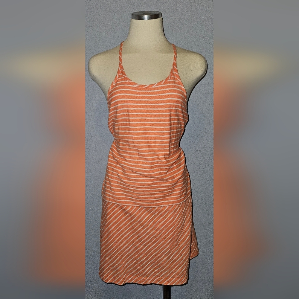 LOFT Lou & Grey Orange Striped Sleeveless Dress